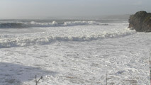 Rough waves from the beach